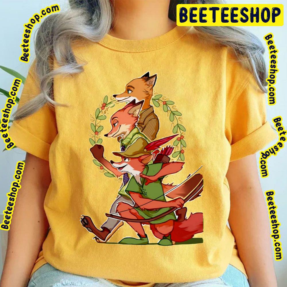 Fox Cartoon Robin Hood Trending Unisex T-Shirt Fox Cartoon Robin Hood Trending Unisex T-Shirt