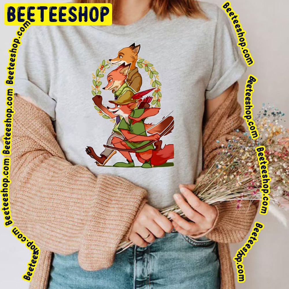 Fox Cartoon Robin Hood Trending Unisex T-Shirt Fox Cartoon Robin Hood Trending Unisex T-Shirt