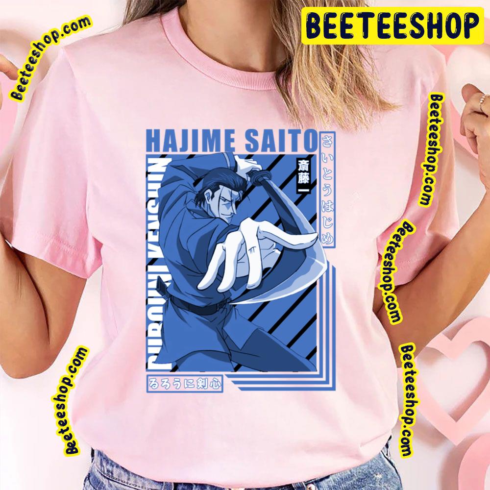 Hajime Saito Rurouni Kenshin Blue Background Trending Unisex T-Shirt Hajime Saito Rurouni Kenshin Blue Background Trending Unisex T-Shirt