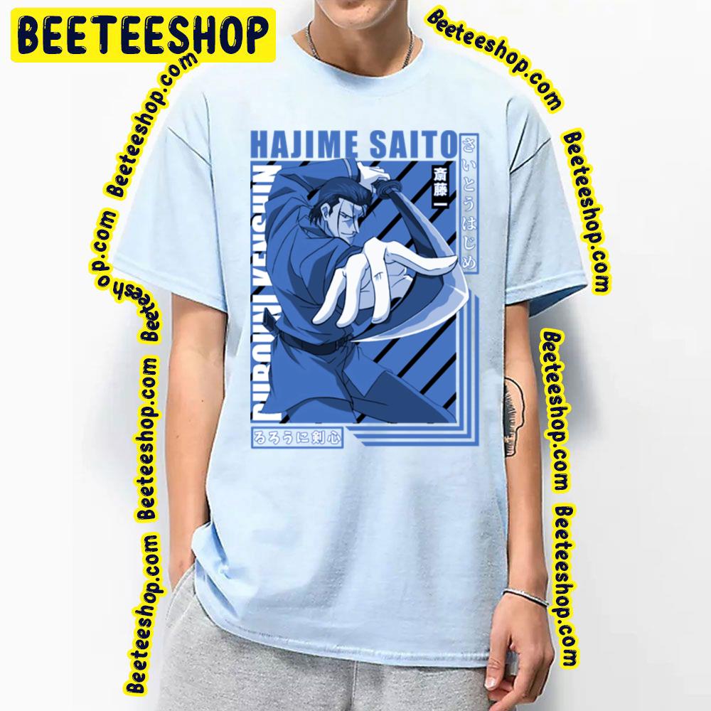 Hajime Saito Rurouni Kenshin Blue Background Trending Unisex T-Shirt Hajime Saito Rurouni Kenshin Blue Background Trending Unisex T-Shirt