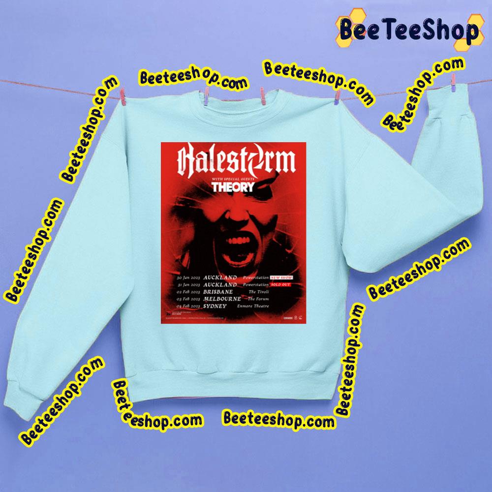 Halestorm With Theory 2023 Trending Unisex Shirt Halestorm With Theory 2023 Trending Unisex Shirt