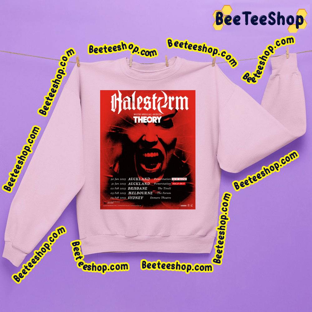 Halestorm With Theory 2023 Trending Unisex Shirt Halestorm With Theory 2023 Trending Unisex Shirt