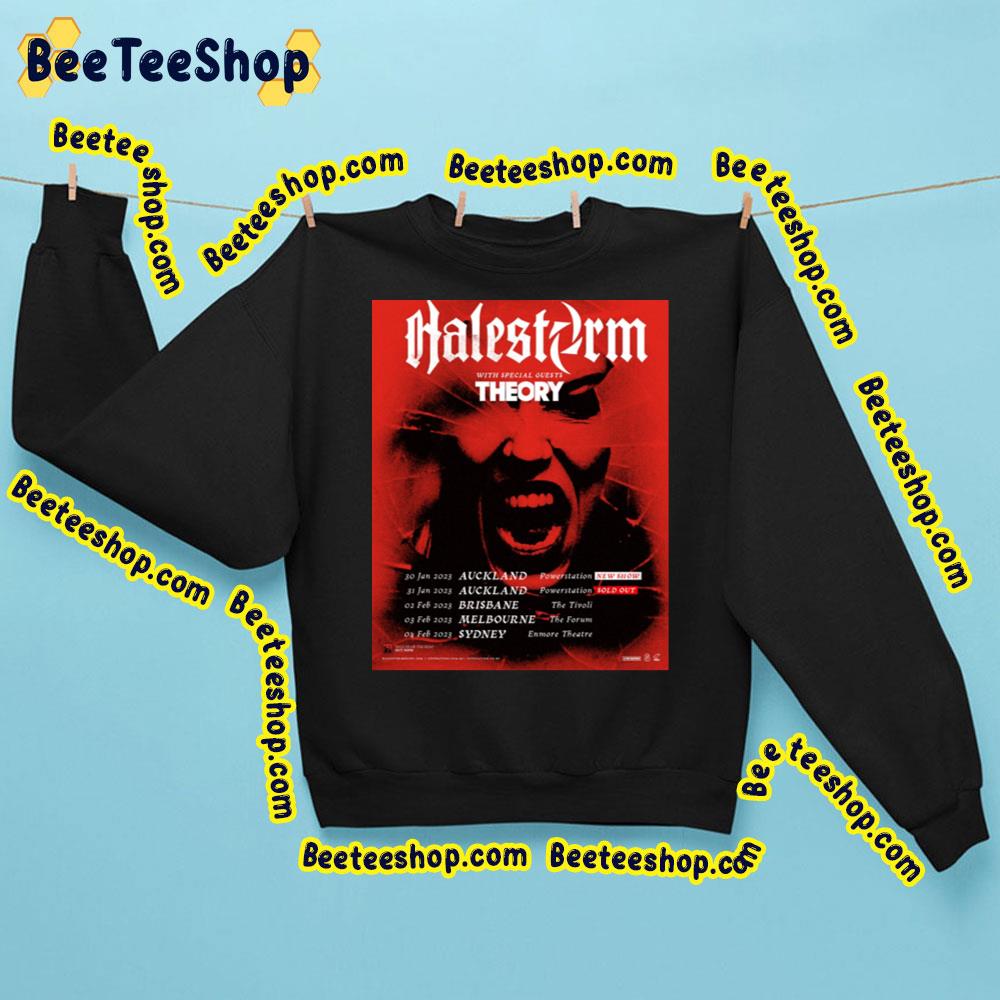Halestorm With Theory 2023 Trending Unisex Shirt Halestorm With Theory 2023 Trending Unisex Shirt