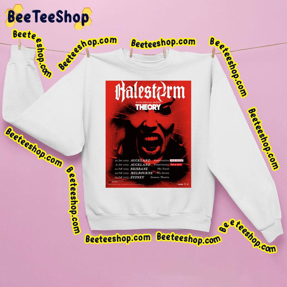 Halestorm With Theory 2023 Trending Unisex Shirt Halestorm With Theory 2023 Trending Unisex Shirt