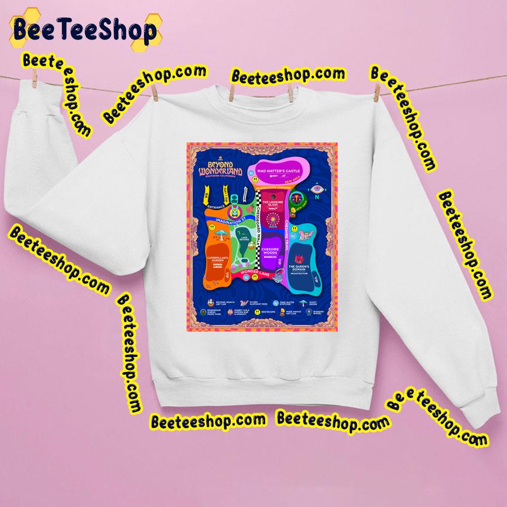 Map Of Beyond Wonderland 2023 Trending Unisex Shirt Map Of Beyond Wonderland 2023 Trending Unisex Shirt