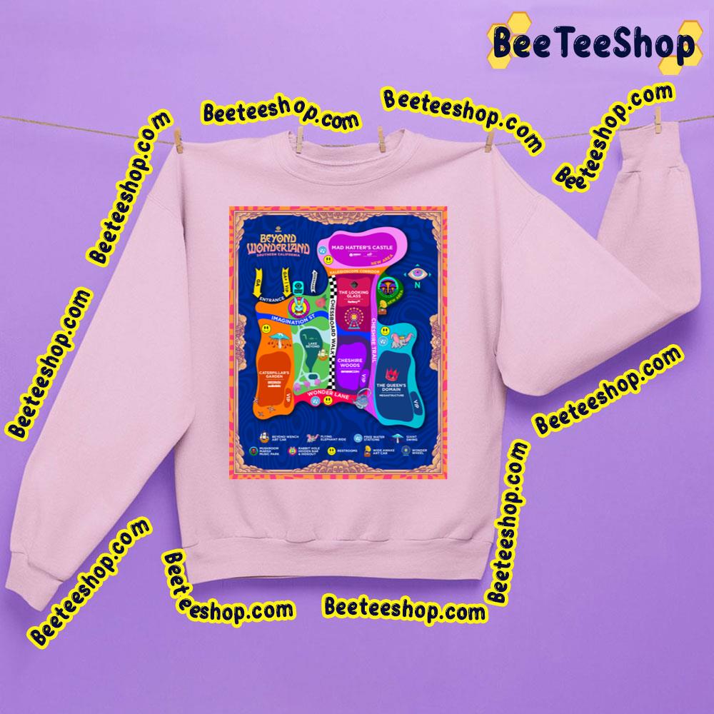 Map Of Beyond Wonderland 2023 Trending Unisex Shirt Map Of Beyond Wonderland 2023 Trending Unisex Shirt