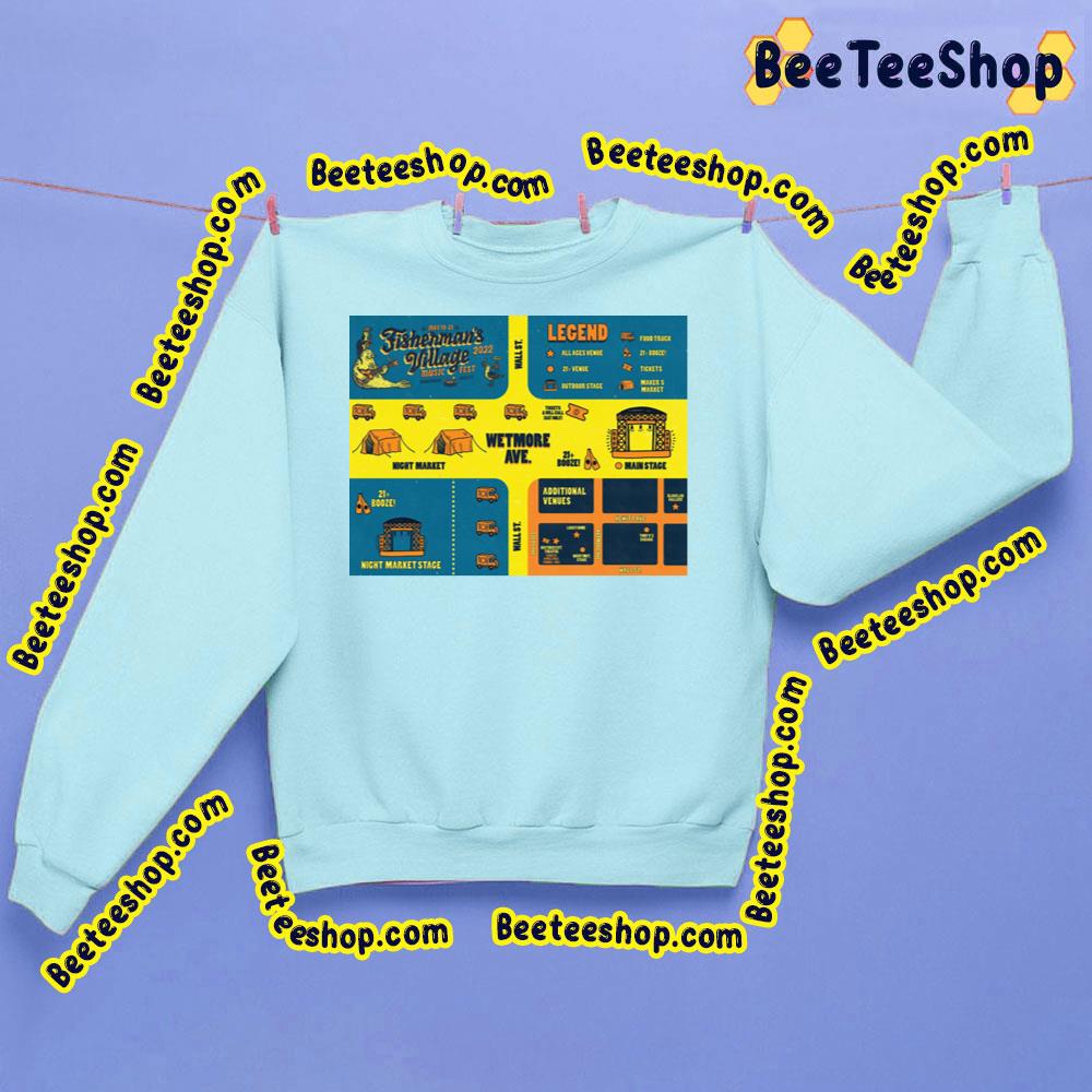 Map Of Fisherman’s Village Music Fest 2023 Trending Unisex Shirt Map Of Fisherman’s Village Music Fest 2023 Trending Unisex Shirt