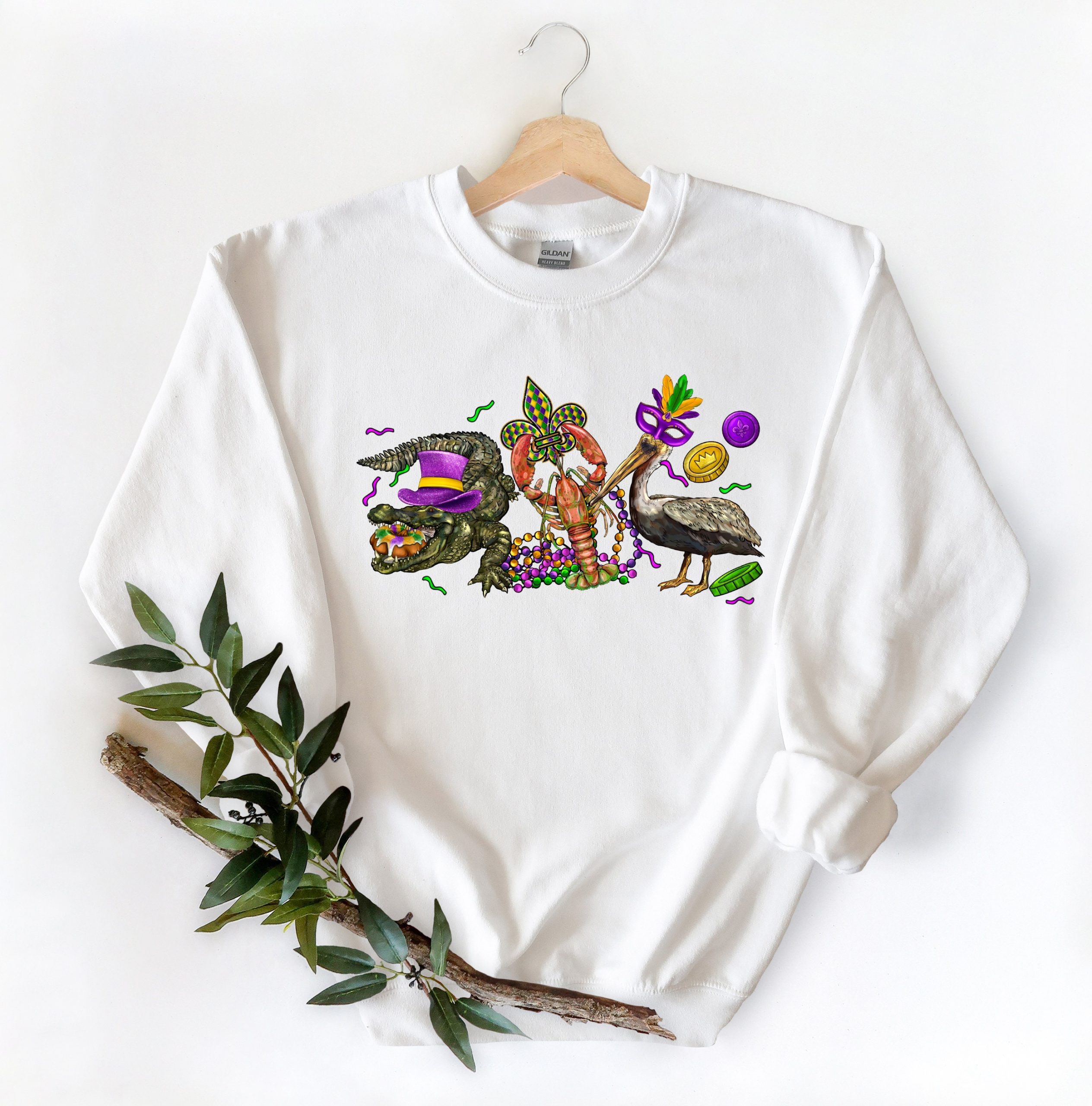 Mardi Gras Alligator Pelican Crawfish Trending Unisex Shirt Mardi Gras Alligator Pelican Crawfish Trending Unisex Shirt