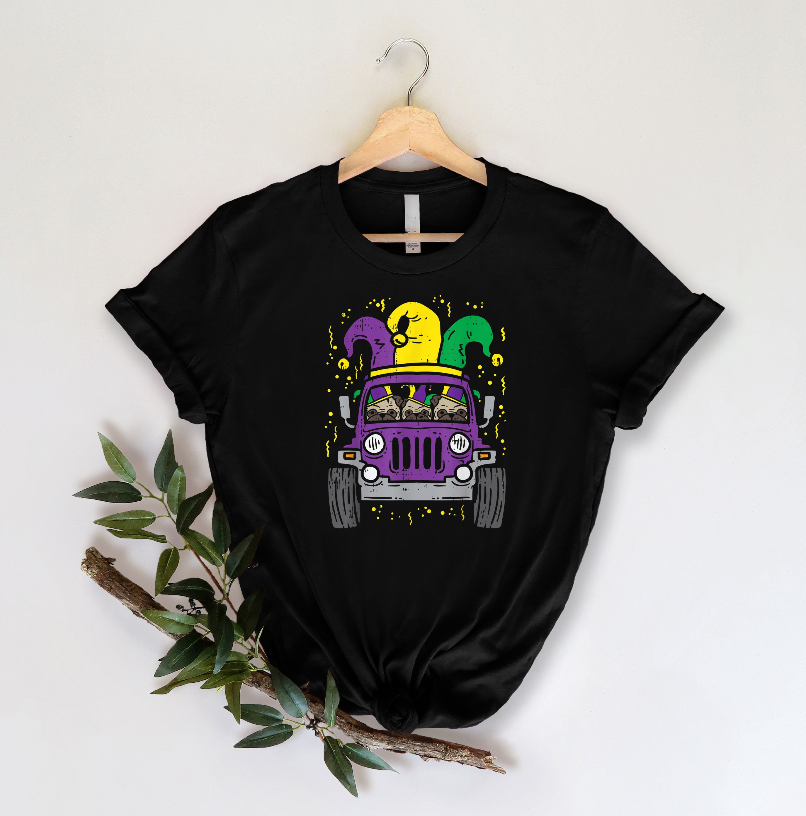 Mardi Gras Dog Truck Trending Unisex Shirt