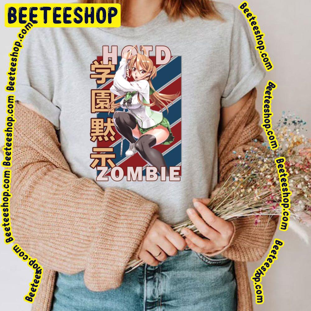 Rei Miyamoto Highschool Of The Dead Hotd Retro Blue Red Design Trending Unisex T-Shirt Rei Miyamoto Highschool Of The Dead Hotd Retro Blue Red Design Trending Unisex T-Shirt