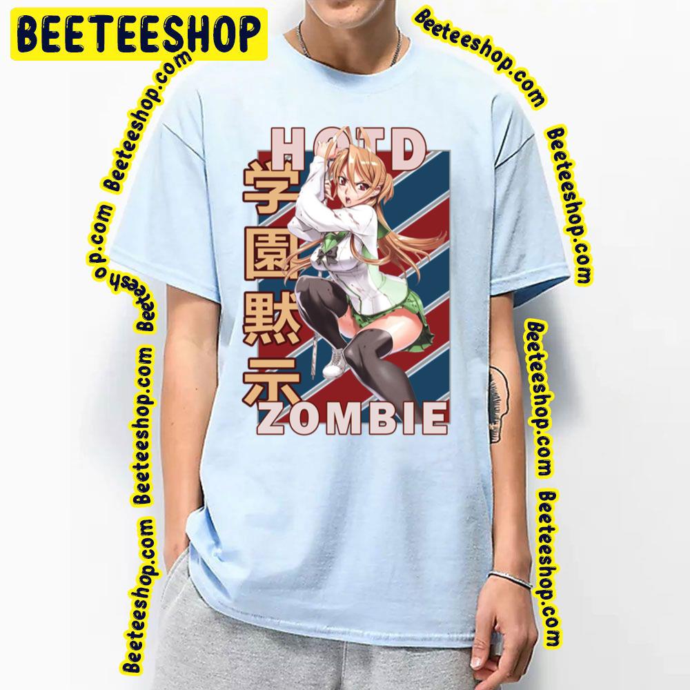 Rei Miyamoto Highschool Of The Dead Hotd Retro Blue Red Design Trending Unisex T-Shirt Rei Miyamoto Highschool Of The Dead Hotd Retro Blue Red Design Trending Unisex T-Shirt