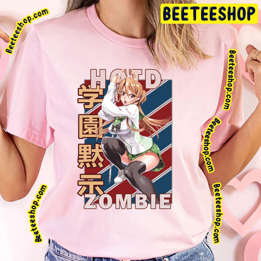 Rei Miyamoto Highschool Of The Dead Hotd Retro Blue Red Design Trending Unisex T-Shirt Rei Miyamoto Highschool Of The Dead Hotd Retro Blue Red Design Trending Unisex T-Shirt