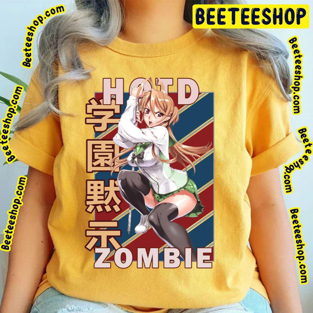 Rei Miyamoto Highschool Of The Dead Hotd Retro Blue Red Design Trending Unisex T-Shirt Rei Miyamoto Highschool Of The Dead Hotd Retro Blue Red Design Trending Unisex T-Shirt