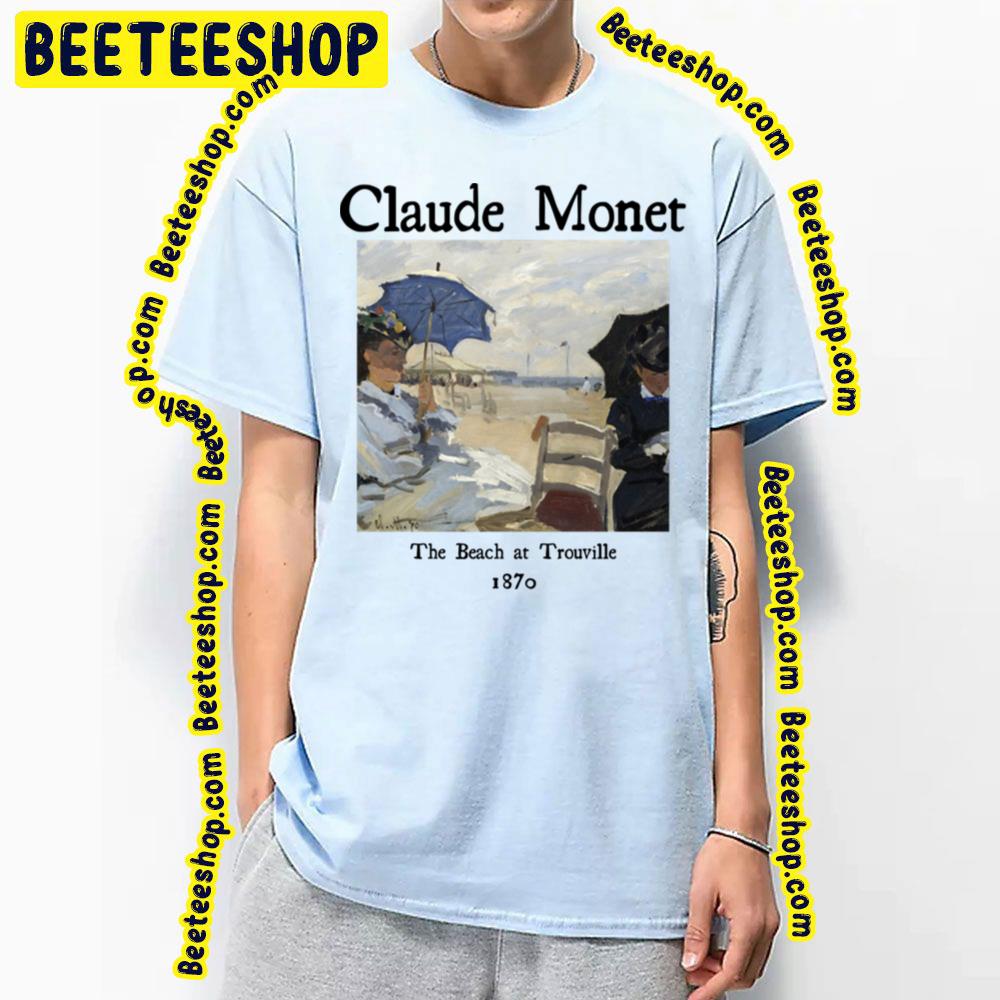 The Beach At Trouville 1870 Claude Monet Trending Unisex T-Shirt The Beach At Trouville 1870 Claude Monet Trending Unisex T-Shirt
