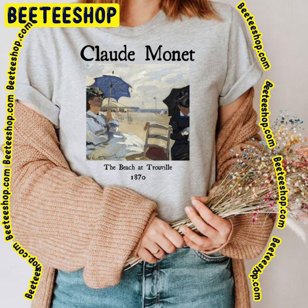 The Beach At Trouville 1870 Claude Monet Trending Unisex T-Shirt The Beach At Trouville 1870 Claude Monet Trending Unisex T-Shirt