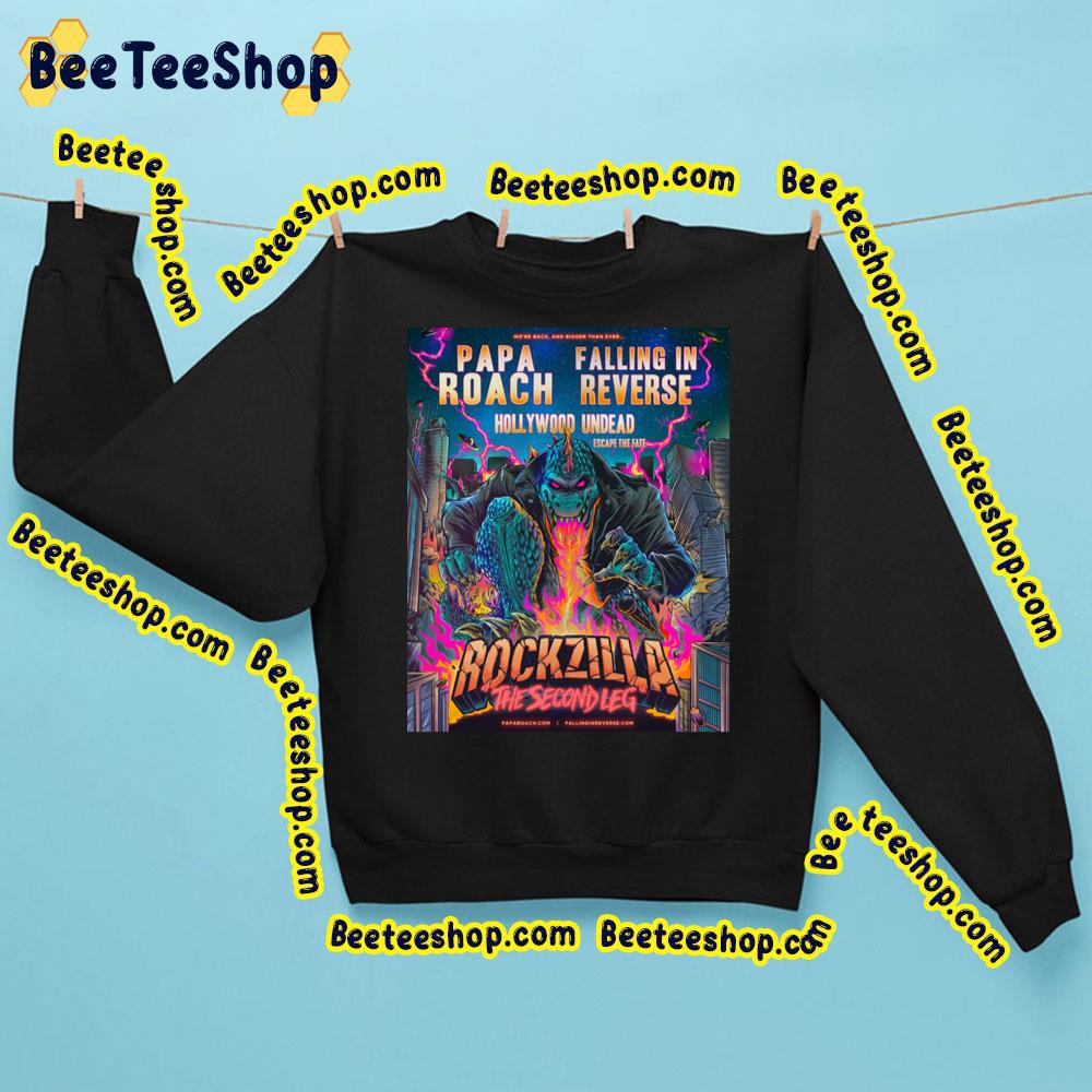 We're Back And Bigger Than Ever Papa Roach Falling In Reverse Hollywood Undead Rockzilla The Second Leg Trending Unisex Sweatshirt We're Back And Bigger Than Ever Papa Roach Falling In Reverse Hollywood Undead Rockzilla The Second Leg Trending Unisex Sweatshirt