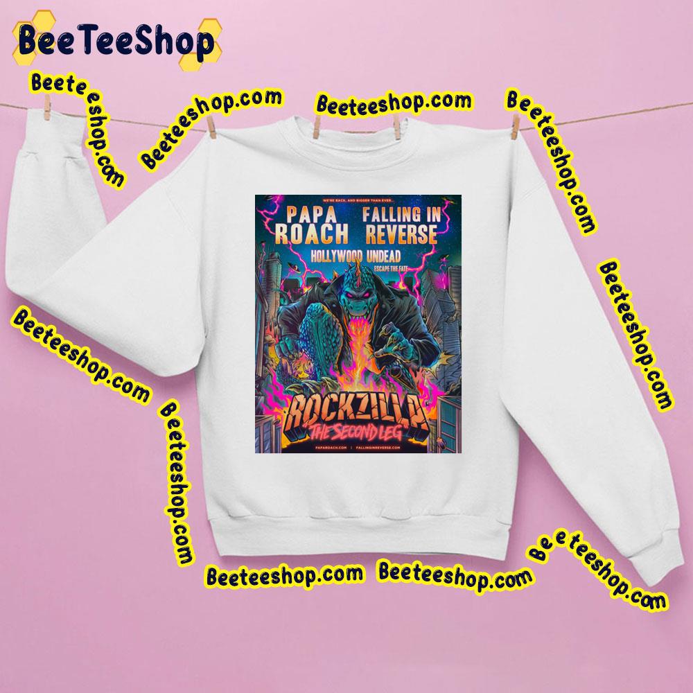 We're Back And Bigger Than Ever Papa Roach Falling In Reverse Hollywood Undead Rockzilla The Second Leg Trending Unisex Sweatshirt We're Back And Bigger Than Ever Papa Roach Falling In Reverse Hollywood Undead Rockzilla The Second Leg Trending Unisex Sweatshirt