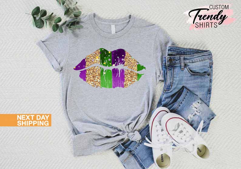 Womens Mardi Gras Lips Trending Unisex Shirt Womens Mardi Gras Lips Trending Unisex Shirt