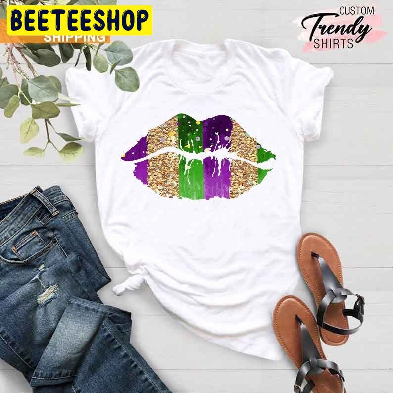 Womens Mardi Gras Lips Trending Unisex Shirt Womens Mardi Gras Lips Trending Unisex Shirt
