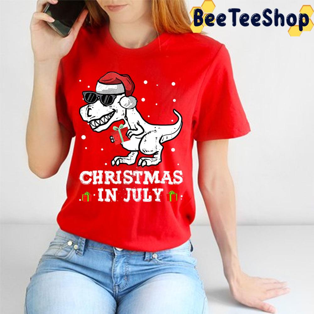 Chrismas In July Boys Oddler Rex Dinosaur Trending Unisex T-Shirt Chrismas In July Boys Oddler Rex Dinosaur Trending Unisex T-Shirt