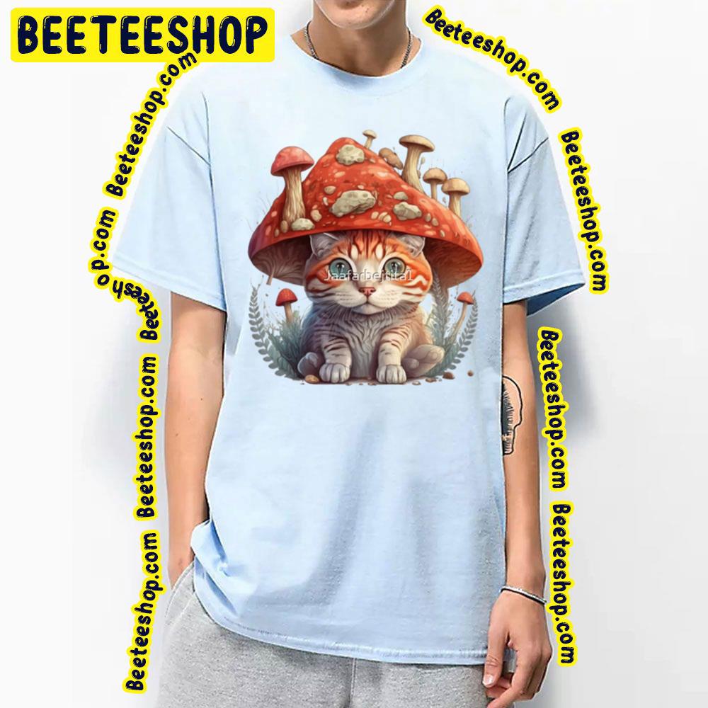 Cut Cat Wearing A Red Mushroom Hat Trending Unisex T-Shirt Cut Cat Wearing A Red Mushroom Hat Trending Unisex T-Shirt