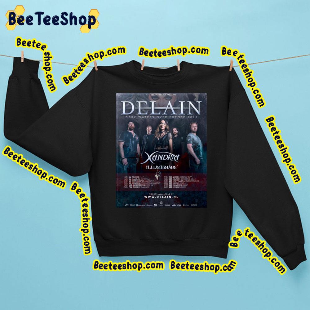 Delain Dark Waters Over Europe 2023 Trending Unisex Sweatshirt Delain Dark Waters Over Europe 2023 Trending Unisex Sweatshirt