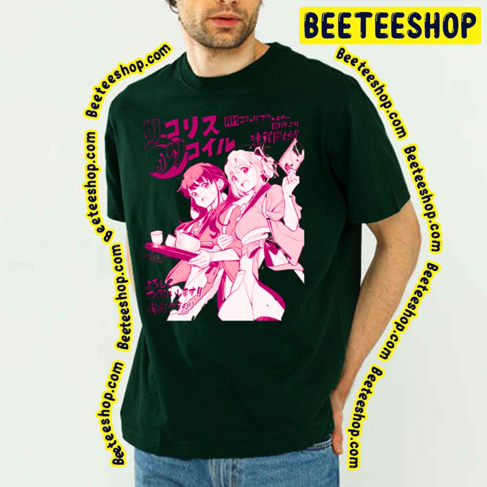 Fanart Lycoris Recoil Pink Art Trending Unisex T-Shirt Fanart Lycoris Recoil Pink Art Trending Unisex T-Shirt