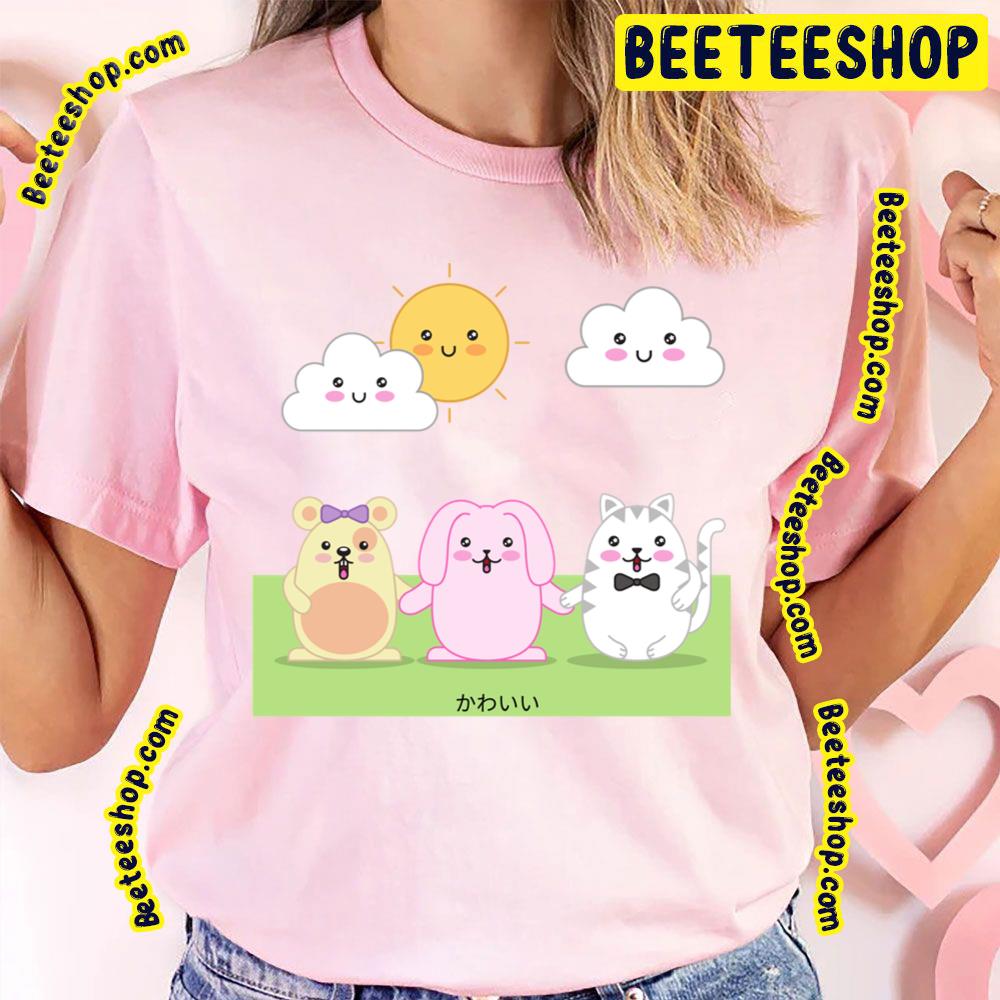 Happy Friends Sunny Day Kawaii Artwork Trending Unisex T-Shirt Happy Friends Sunny Day Kawaii Artwork Trending Unisex T-Shirt