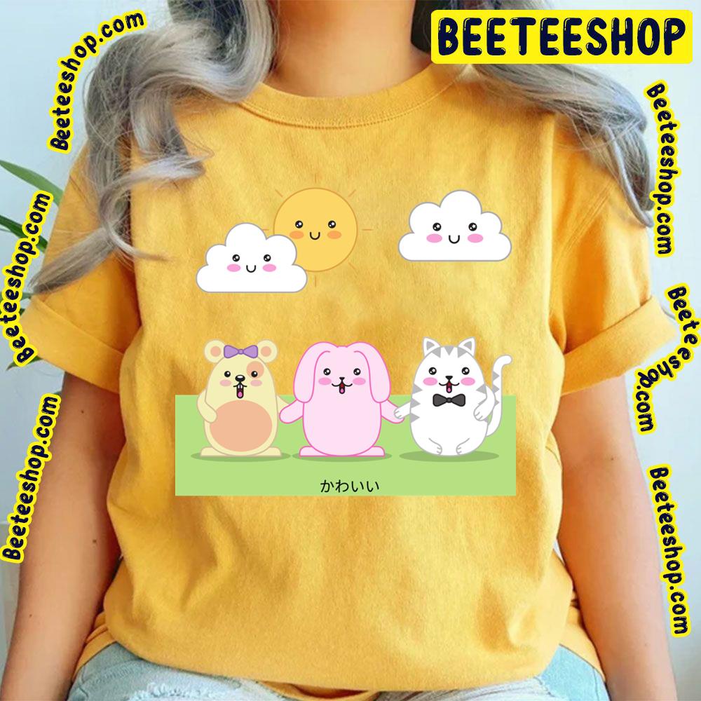 Happy Friends Sunny Day Kawaii Artwork Trending Unisex T-Shirt Happy Friends Sunny Day Kawaii Artwork Trending Unisex T-Shirt