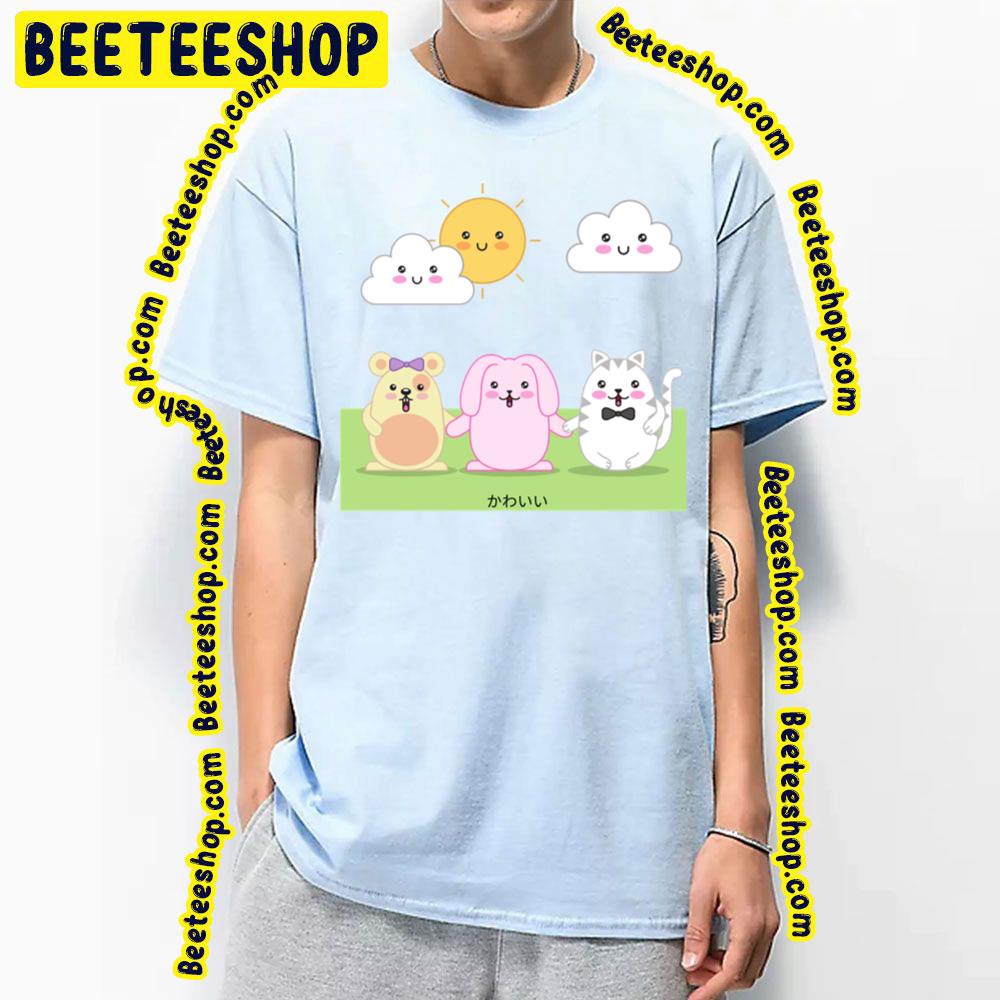 Happy Friends Sunny Day Kawaii Artwork Trending Unisex T-Shirt Happy Friends Sunny Day Kawaii Artwork Trending Unisex T-Shirt