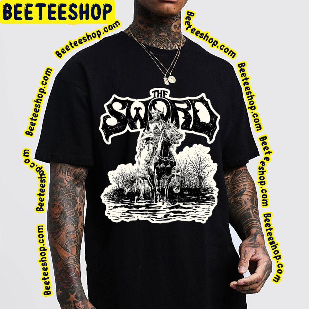 Horse Knight With White Wolf The Sword Trending Unisex T-Shirt Horse Knight With White Wolf The Sword Trending Unisex T-Shirt