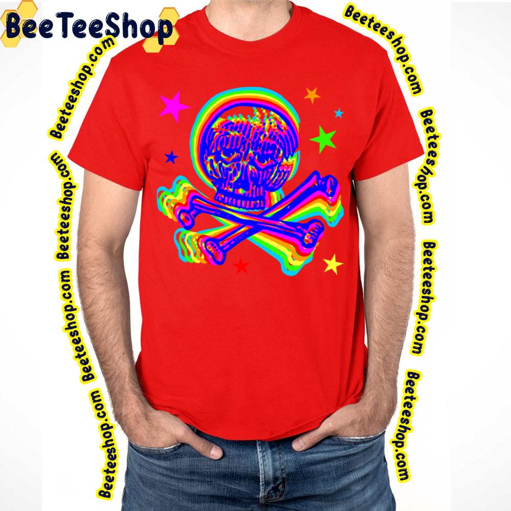 Indigo Rainbow Jolly Roger Skull And Bones Trending Unisex T-Shirt Indigo Rainbow Jolly Roger Skull And Bones Trending Unisex T-Shirt