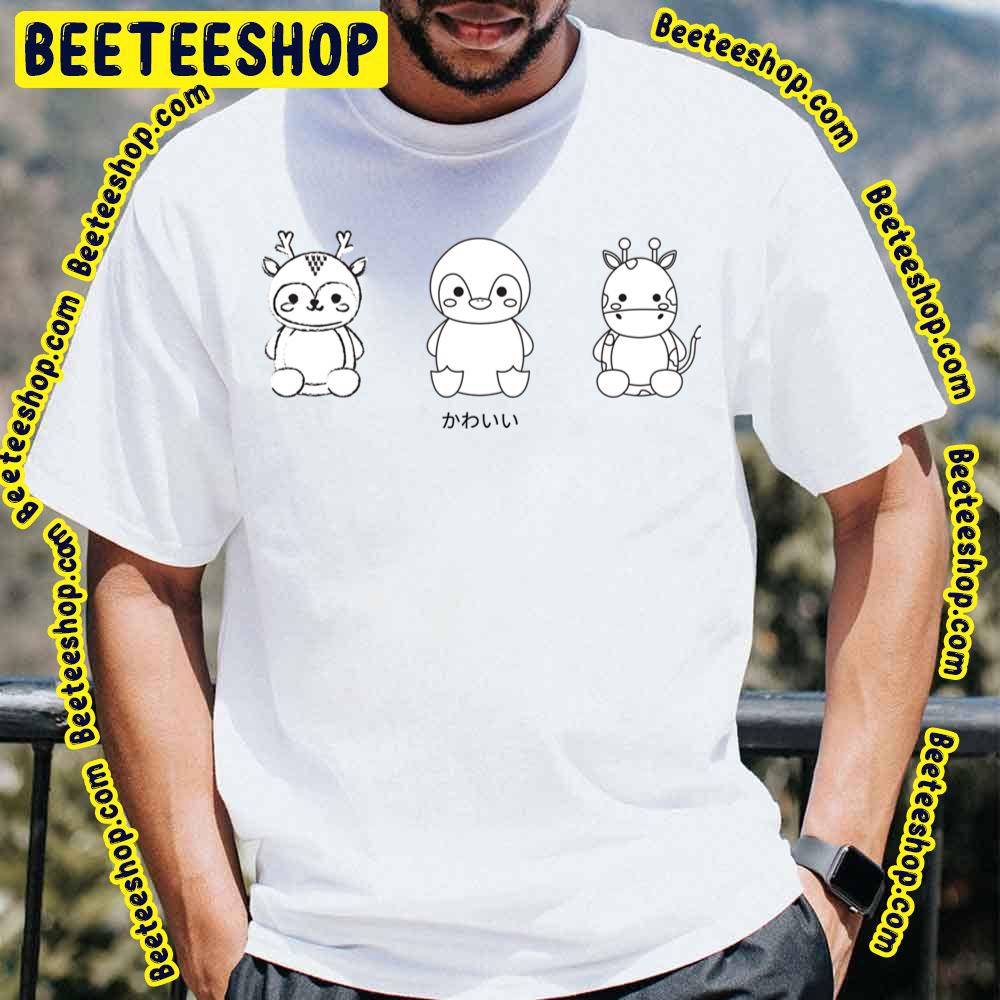 Kawaii Cute Deer Penguin Pony Artwork Trending Unisex T-Shirt Kawaii Cute Deer Penguin Pony Artwork Trending Unisex T-Shirt