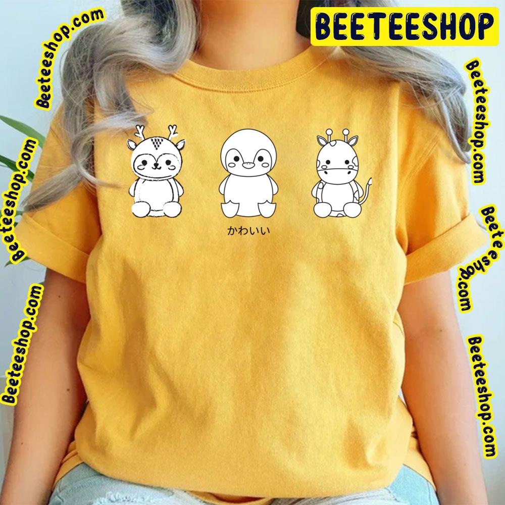 Kawaii Cute Deer Penguin Pony Artwork Trending Unisex T-Shirt Kawaii Cute Deer Penguin Pony Artwork Trending Unisex T-Shirt
