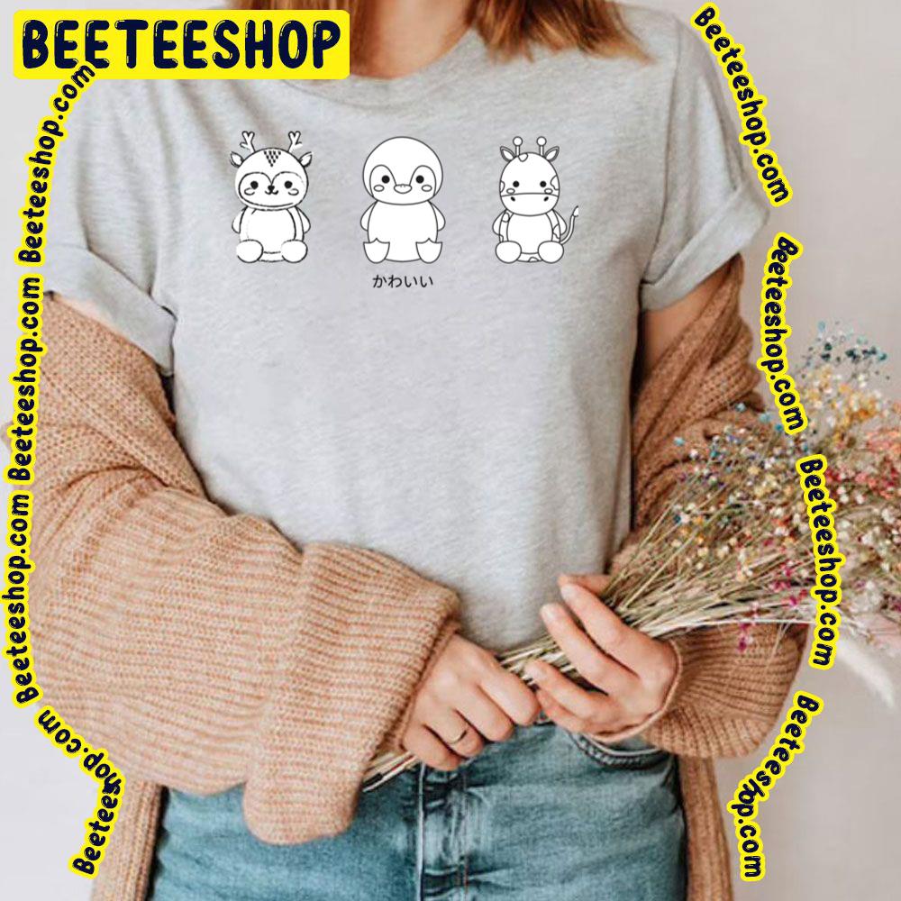 Kawaii Cute Deer Penguin Pony Artwork Trending Unisex T-Shirt Kawaii Cute Deer Penguin Pony Artwork Trending Unisex T-Shirt