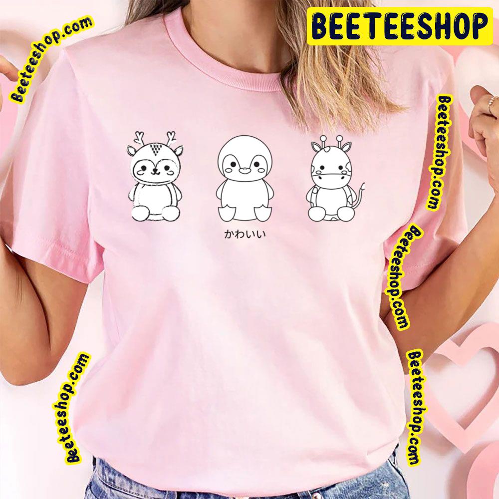 Kawaii Cute Deer Penguin Pony Artwork Trending Unisex T-Shirt Kawaii Cute Deer Penguin Pony Artwork Trending Unisex T-Shirt