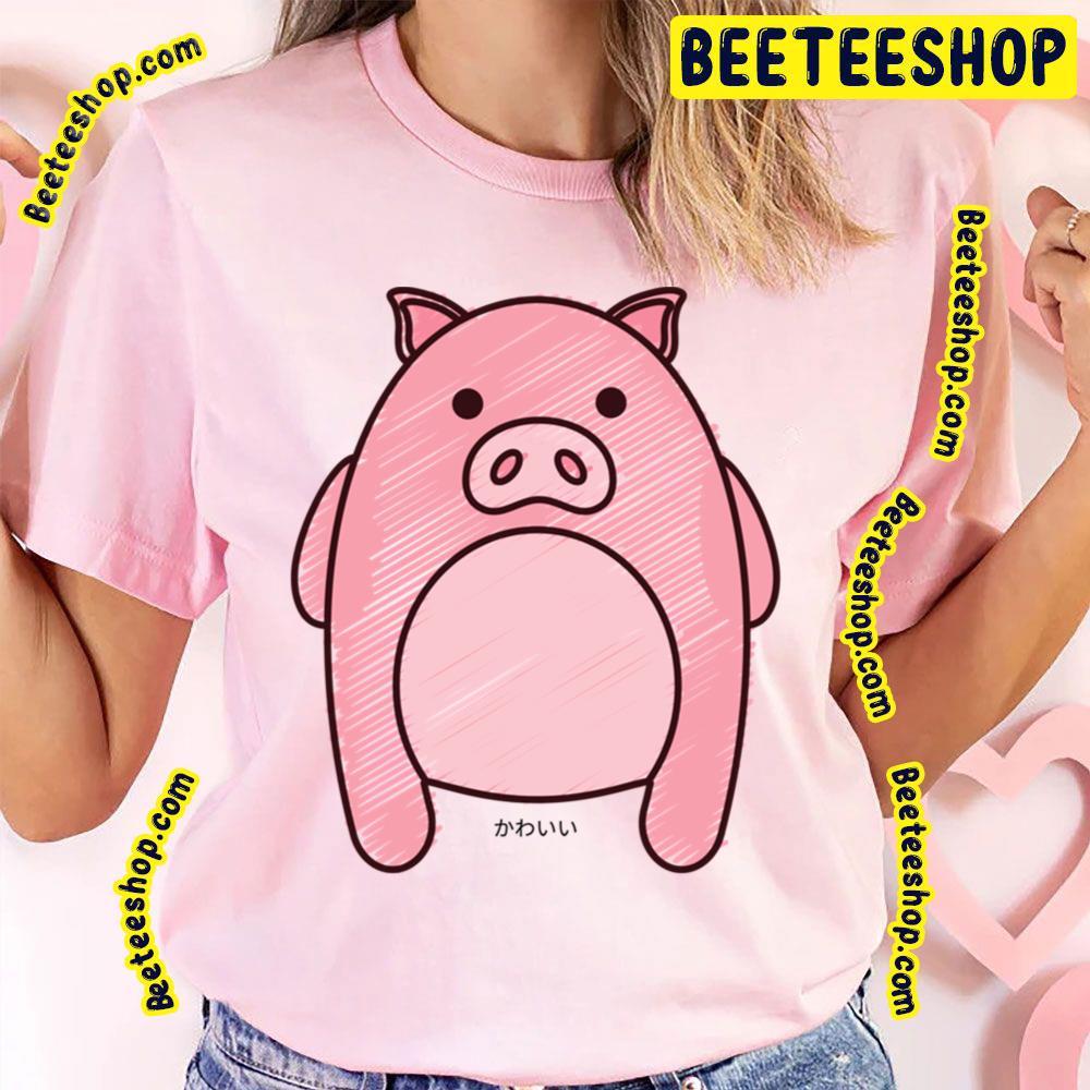 Kawaii Cute Pink Pig Animal Artwork Trending Unisex T-Shirt Kawaii Cute Pink Pig Animal Artwork Trending Unisex T-Shirt