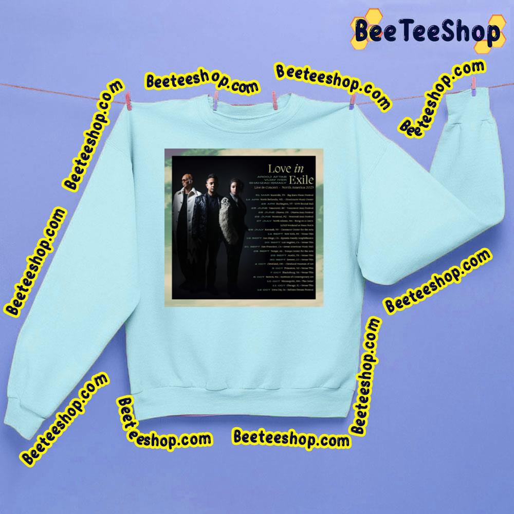 North America 2023 Love In Exile Arooj Aftab, Vijay Iyer, And Shahzad Ismaily Trending Unisex Sweatshirt North America 2023 Love In Exile Arooj Aftab, Vijay Iyer, And Shahzad Ismaily Trending Unisex Sweatshirt