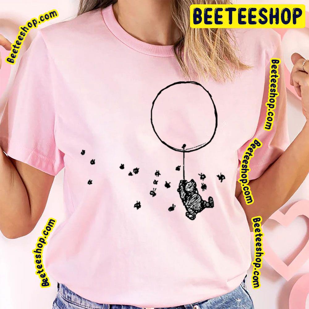Pooh Bear Flying With Balloon And Bees Trending Unisex T-Shirt Pooh Bear Flying With Balloon And Bees Trending Unisex T-Shirt