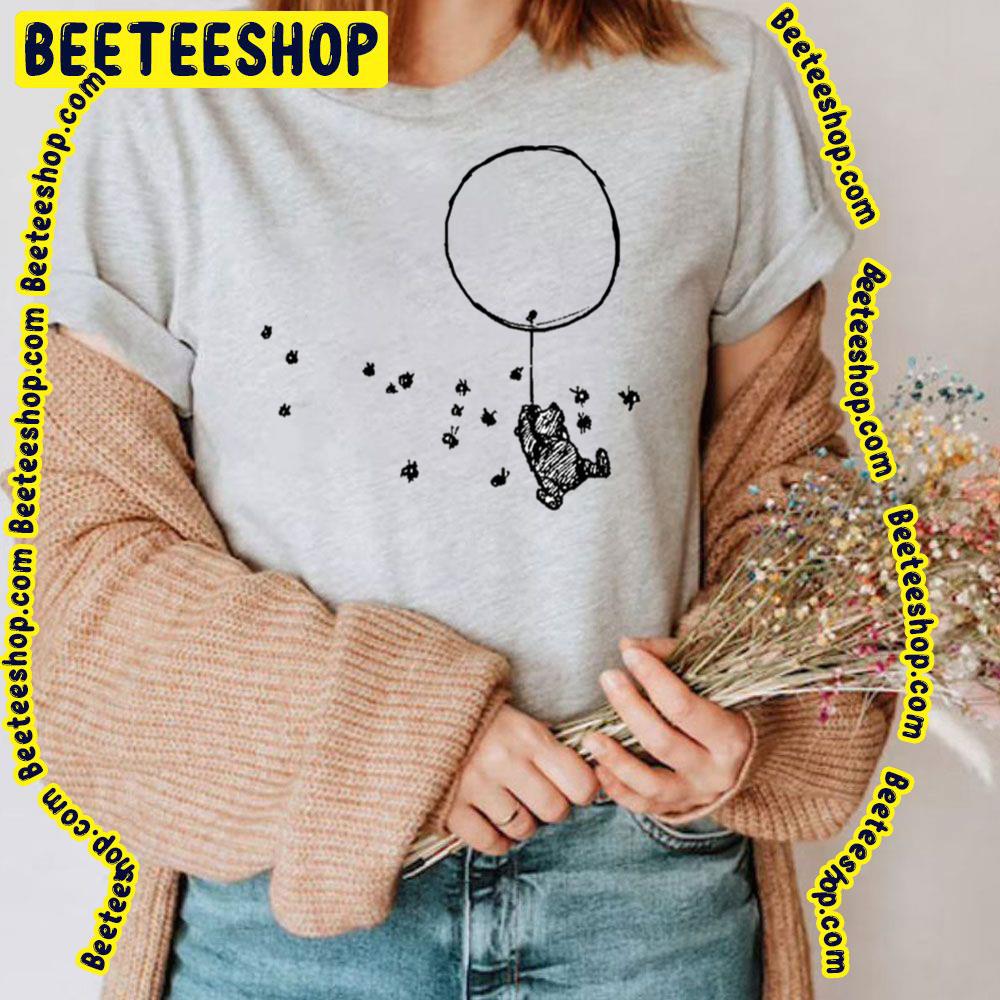 Pooh Bear Flying With Balloon And Bees Trending Unisex T-Shirt Pooh Bear Flying With Balloon And Bees Trending Unisex T-Shirt