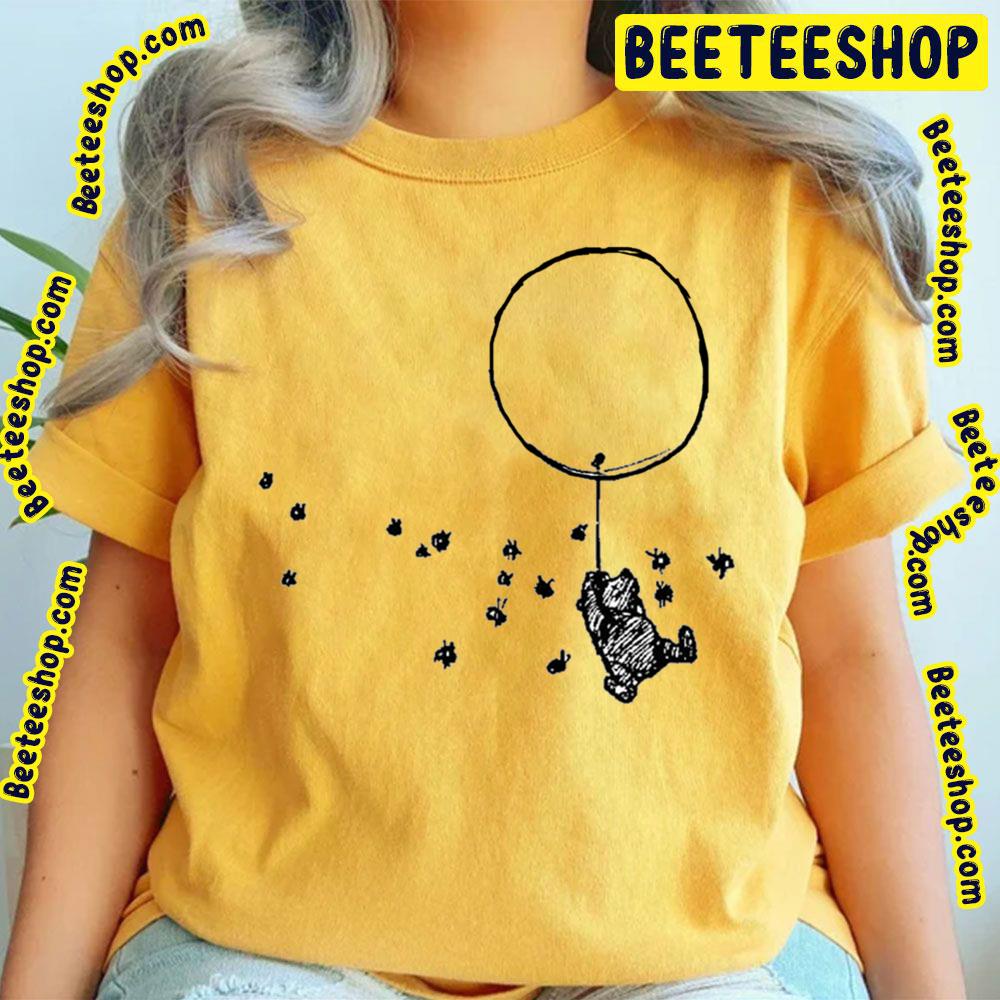Pooh Bear Flying With Balloon And Bees Trending Unisex T-Shirt Pooh Bear Flying With Balloon And Bees Trending Unisex T-Shirt
