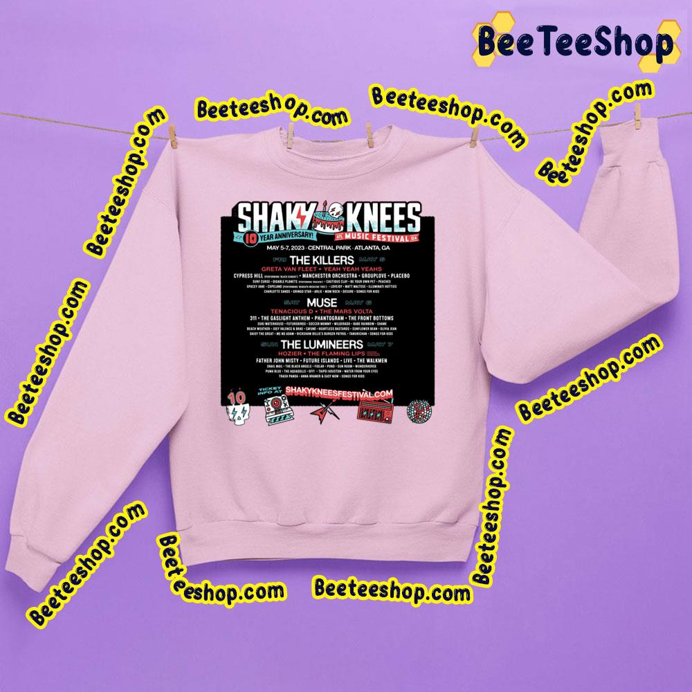 Shakv Knees 10 Year Anniversay Music Festival 2023 Trending Unisex Sweatshirt Shakv Knees 10 Year Anniversay Music Festival 2023 Trending Unisex Sweatshirt
