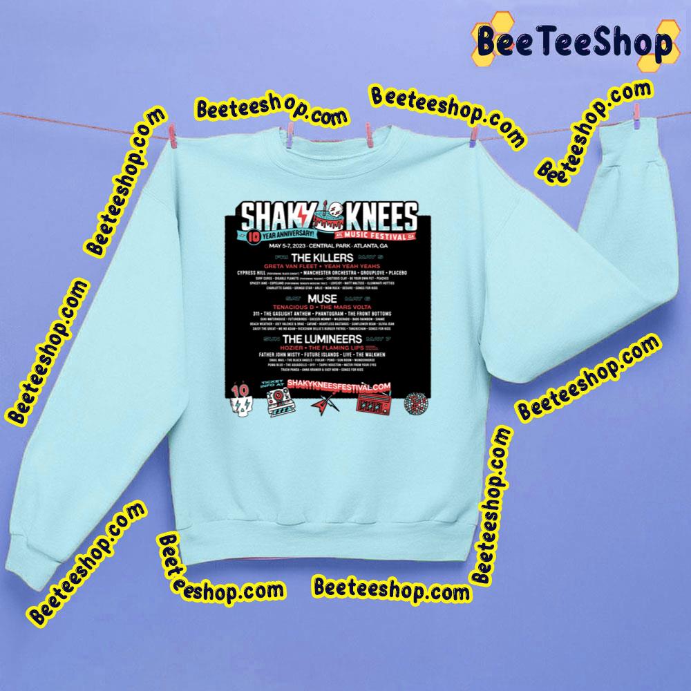 Shakv Knees 10 Year Anniversay Music Festival 2023 Trending Unisex Sweatshirt Shakv Knees 10 Year Anniversay Music Festival 2023 Trending Unisex Sweatshirt