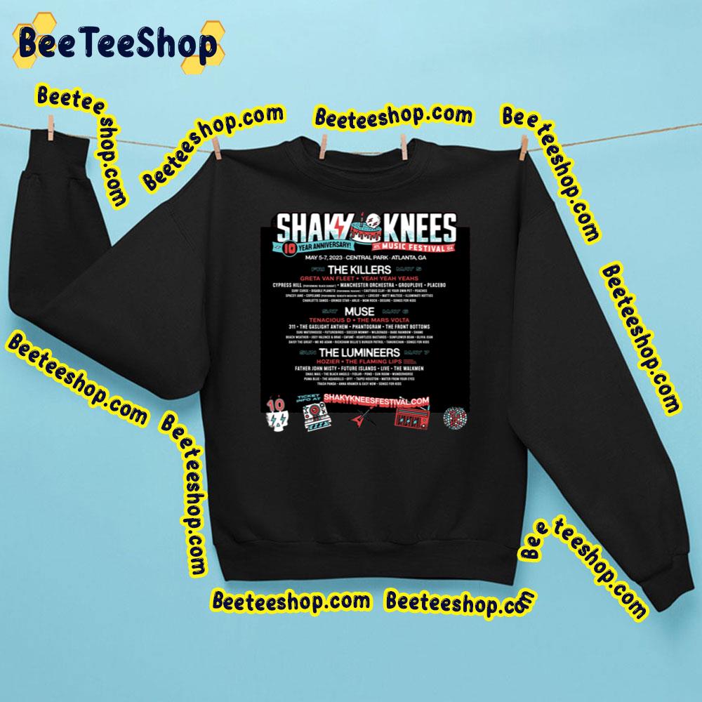 Shakv Knees 10 Year Anniversay Music Festival 2023 Trending Unisex Sweatshirt Shakv Knees 10 Year Anniversay Music Festival 2023 Trending Unisex Sweatshirt