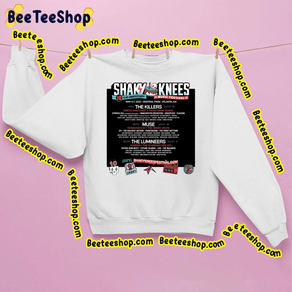 Shakv Knees 10 Year Anniversay Music Festival 2023 Trending Unisex Sweatshirt Shakv Knees 10 Year Anniversay Music Festival 2023 Trending Unisex Sweatshirt