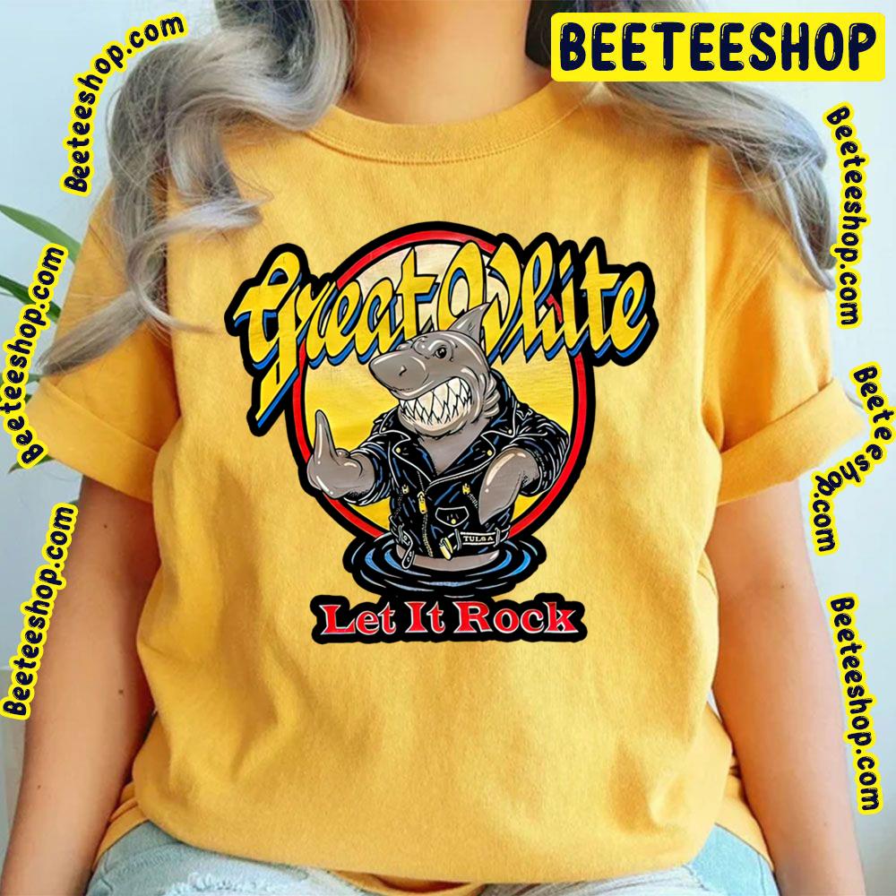Shark Great White Let It Rock Trending Unisex T-Shirt Shark Great White Let It Rock Trending Unisex T-Shirt