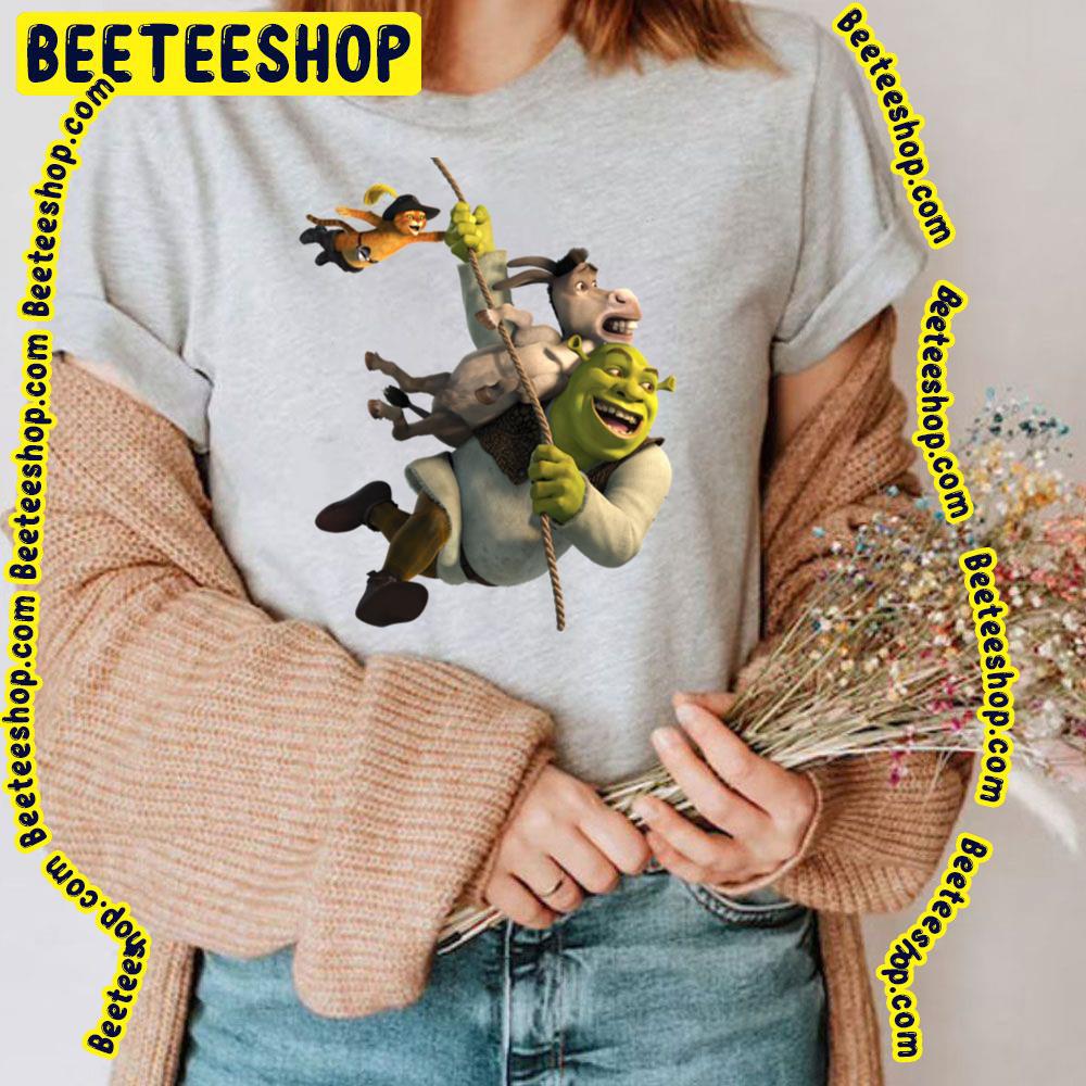 Shrek Donkey And Puss In Boots From Shrek Movie Trending Unisex T-Shirt Shrek Donkey And Puss In Boots From Shrek Movie Trending Unisex T-Shirt