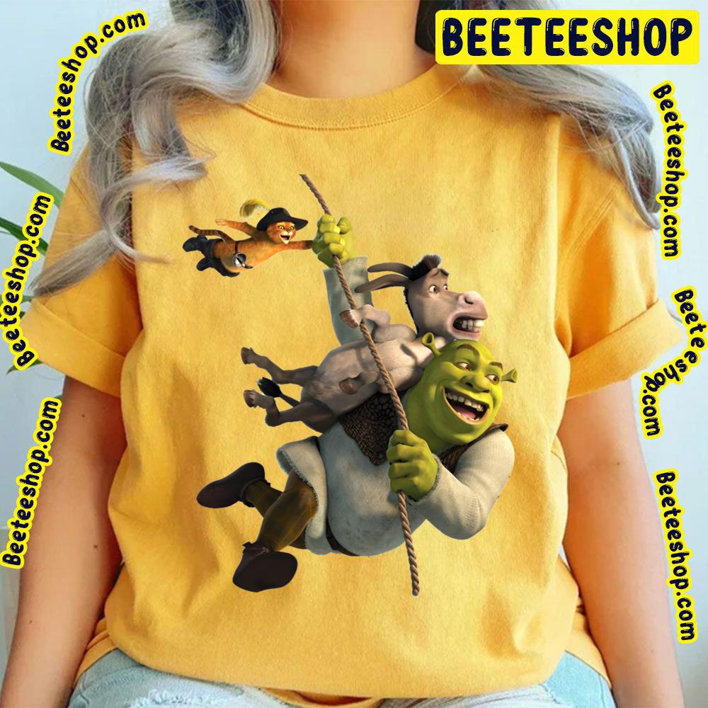 Shrek Donkey And Puss In Boots From Shrek Movie Trending Unisex T-Shirt Shrek Donkey And Puss In Boots From Shrek Movie Trending Unisex T-Shirt