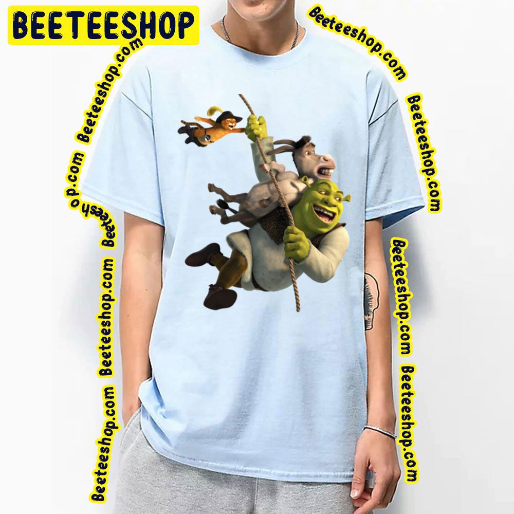 Shrek Donkey And Puss In Boots From Shrek Movie Trending Unisex T-Shirt Shrek Donkey And Puss In Boots From Shrek Movie Trending Unisex T-Shirt