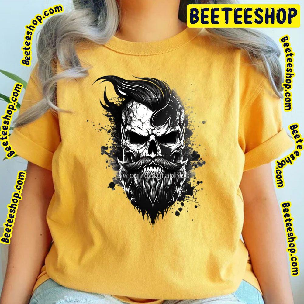 Skull With Beard Splash Art Trending Unisex T-Shirt Skull With Beard Splash Art Trending Unisex T-Shirt